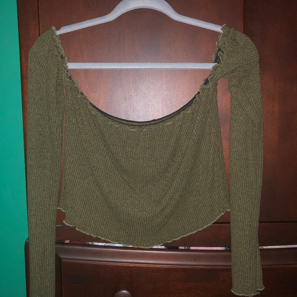 Popular 21 Green off the shoulder top